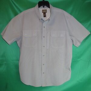 CE Schmidt Workwear Mens XL Grey Micro Check Short Slve Button Down Shirt Vented